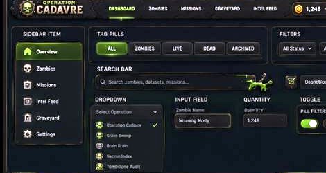 Operation Cadavre UI components crop
